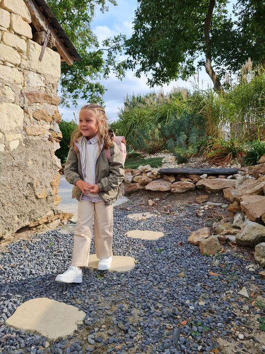 Veste réversible kaki/dorée - Aliénor