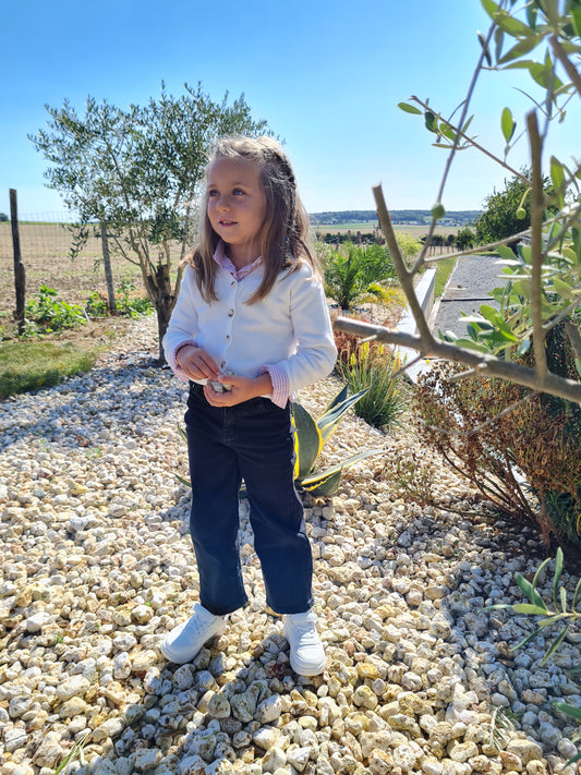 Gilet Cerise Blanc - Léa
