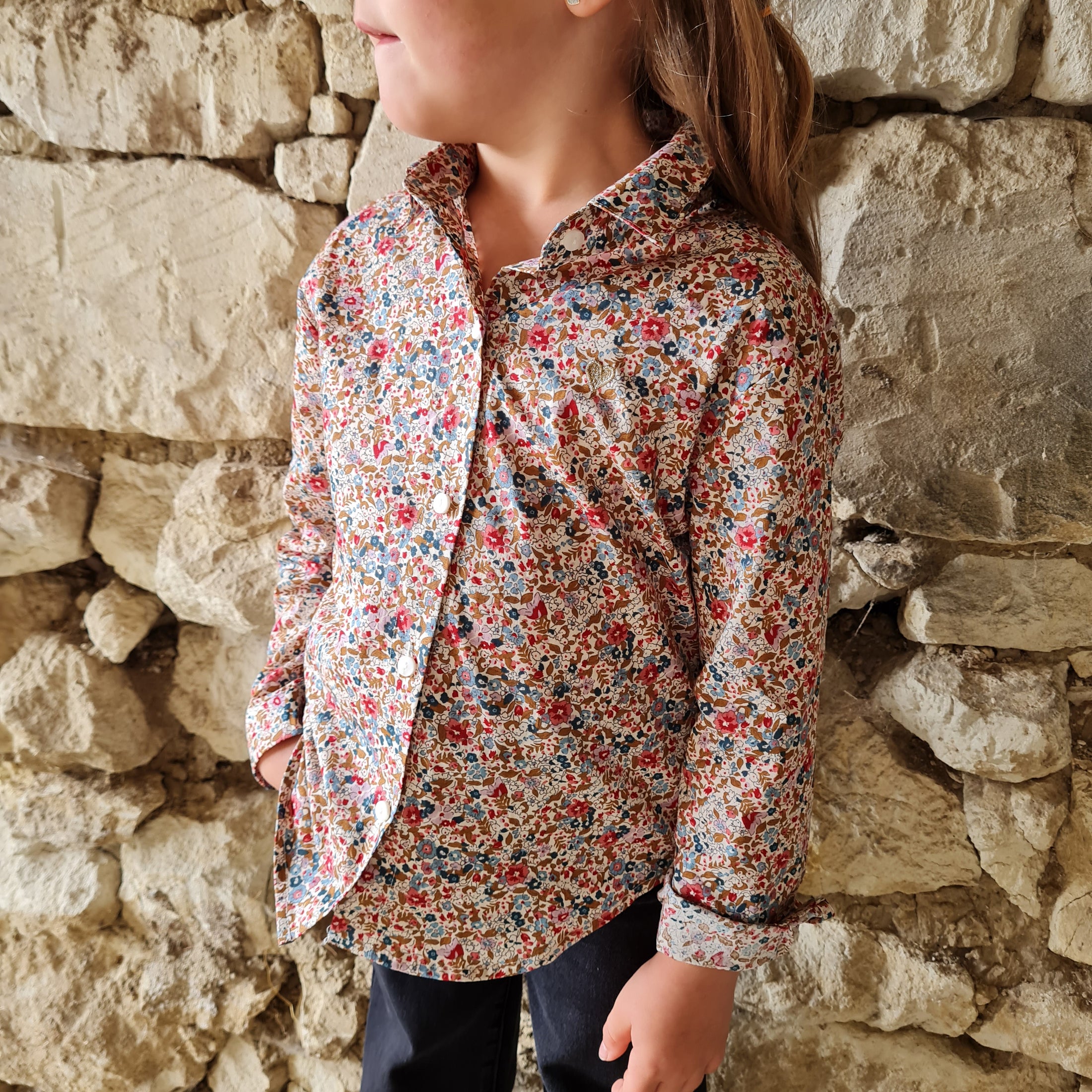 Chemisier fleuri rose - Lise