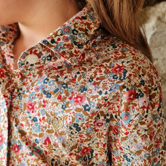 Chemisier fleuri rose - Lise