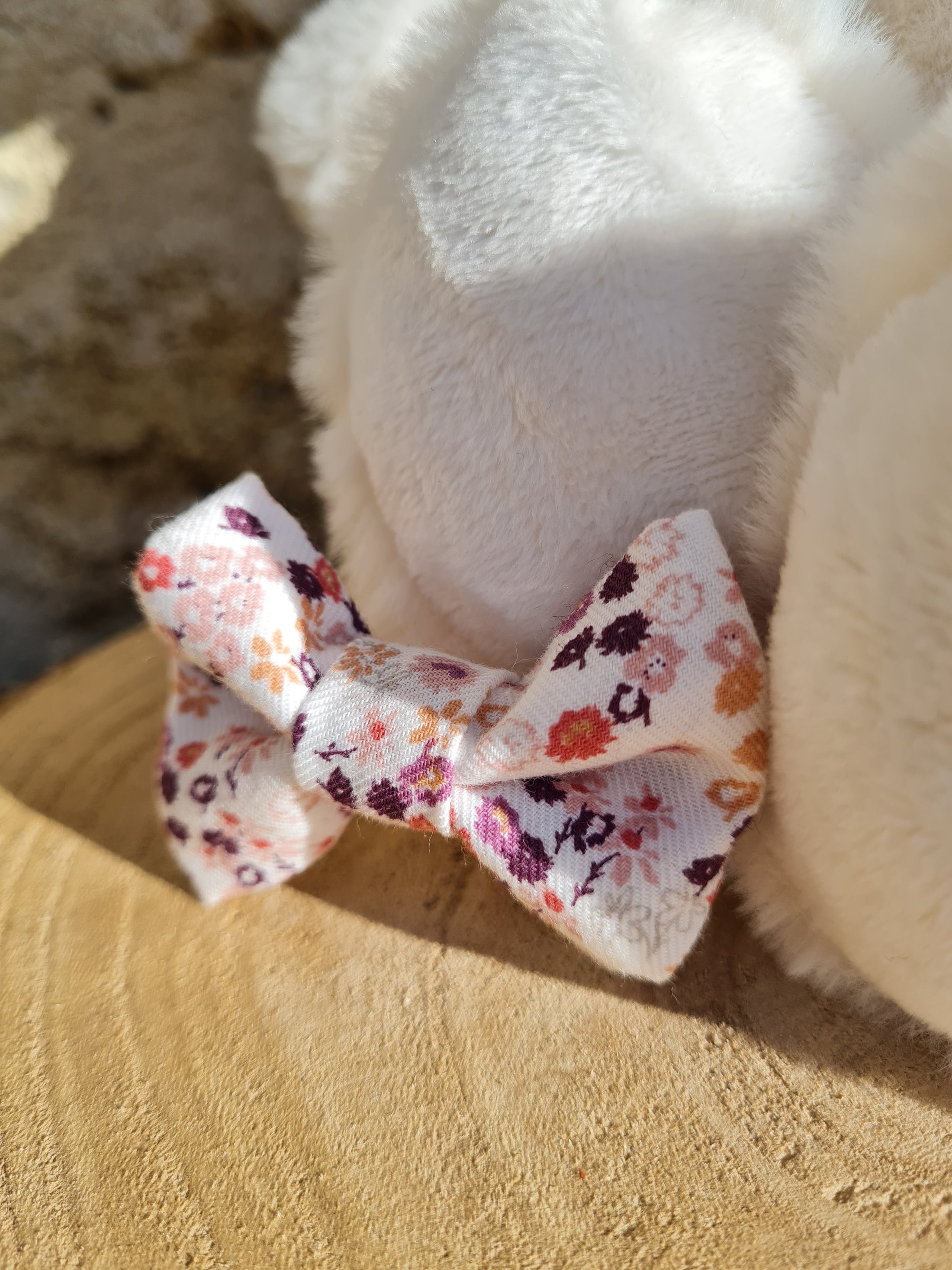 Pince croco nœud fleuri rose - Elyse (Édition limitée)