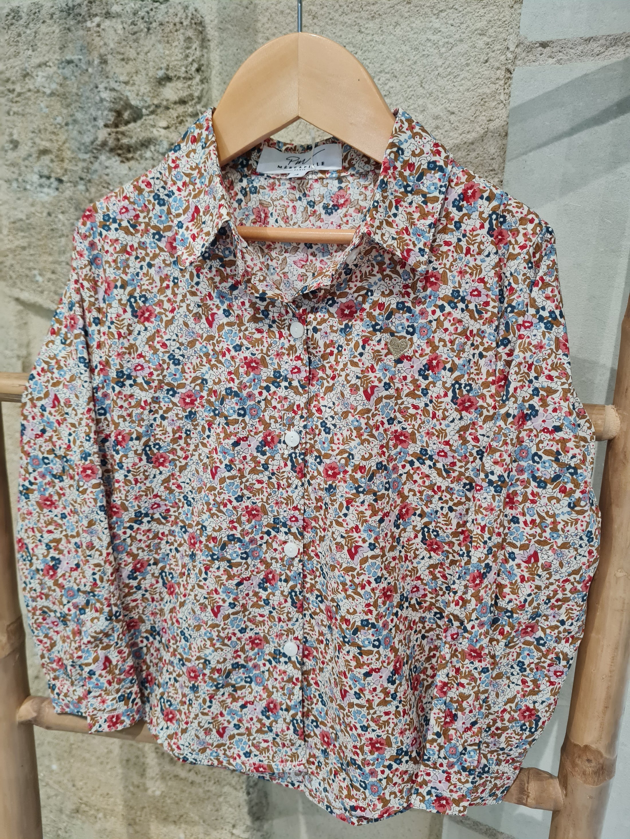 Chemisier fleuri rose - Lise