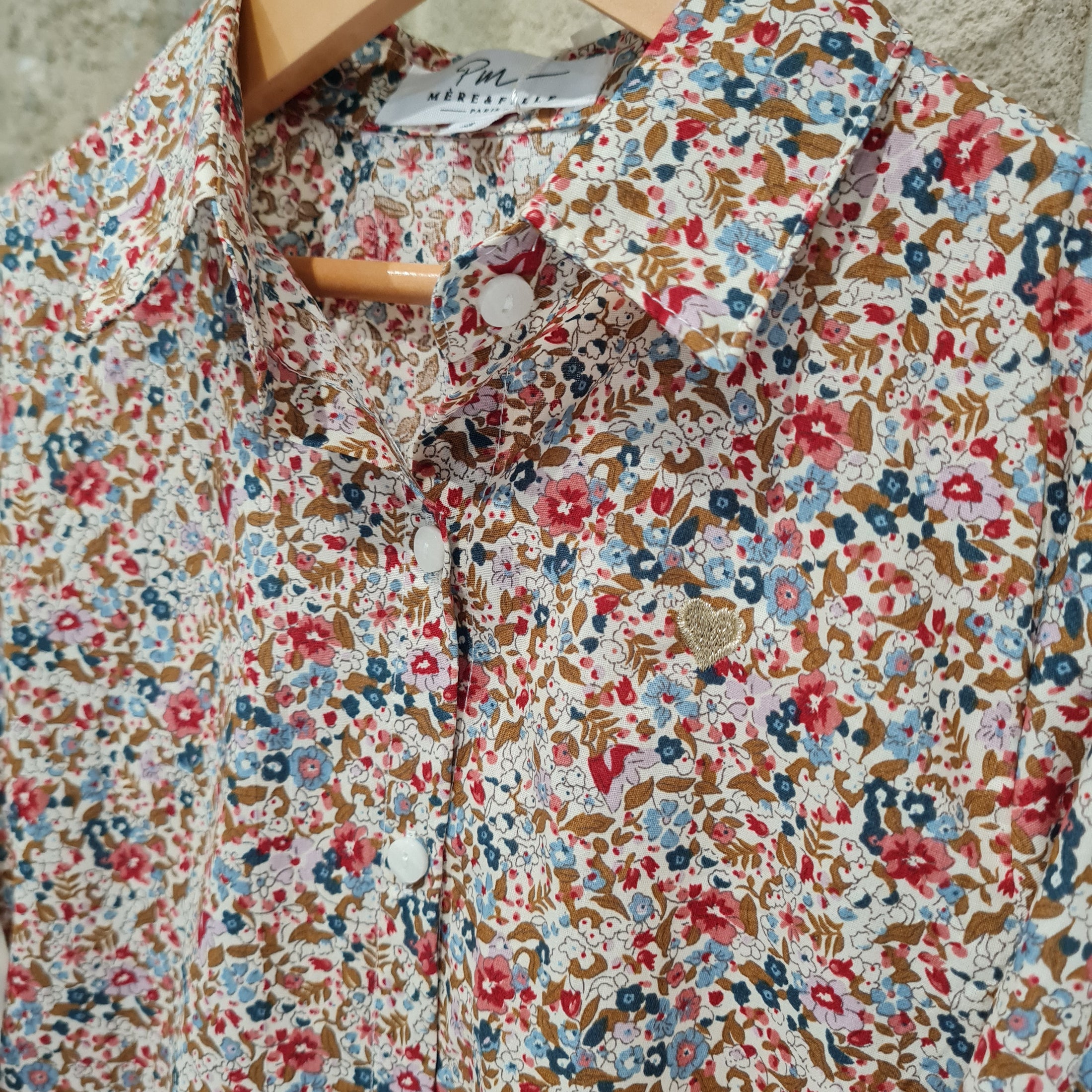 Chemisier fleuri rose - Lise