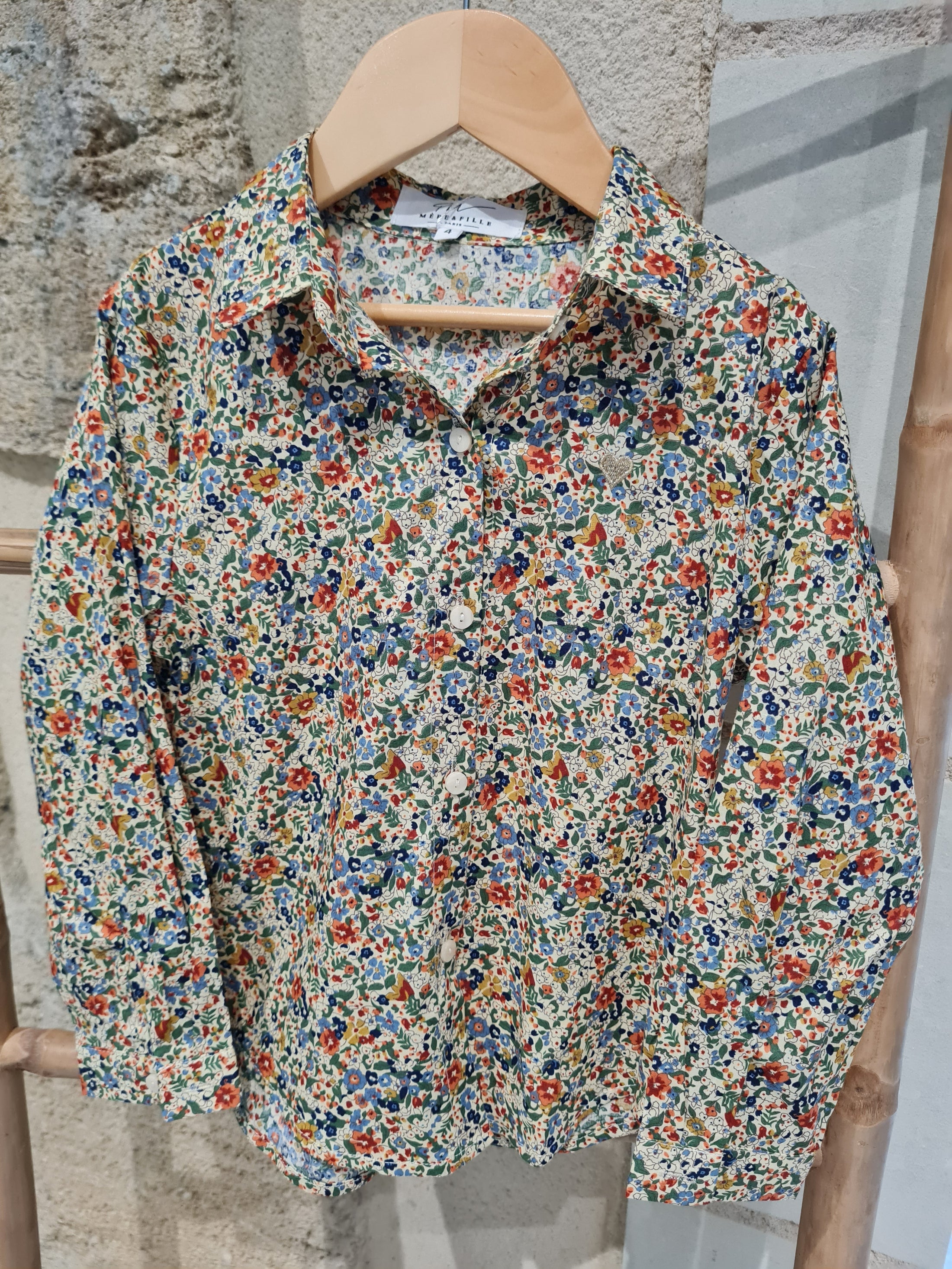 Chemisier fleuri vert - Lise