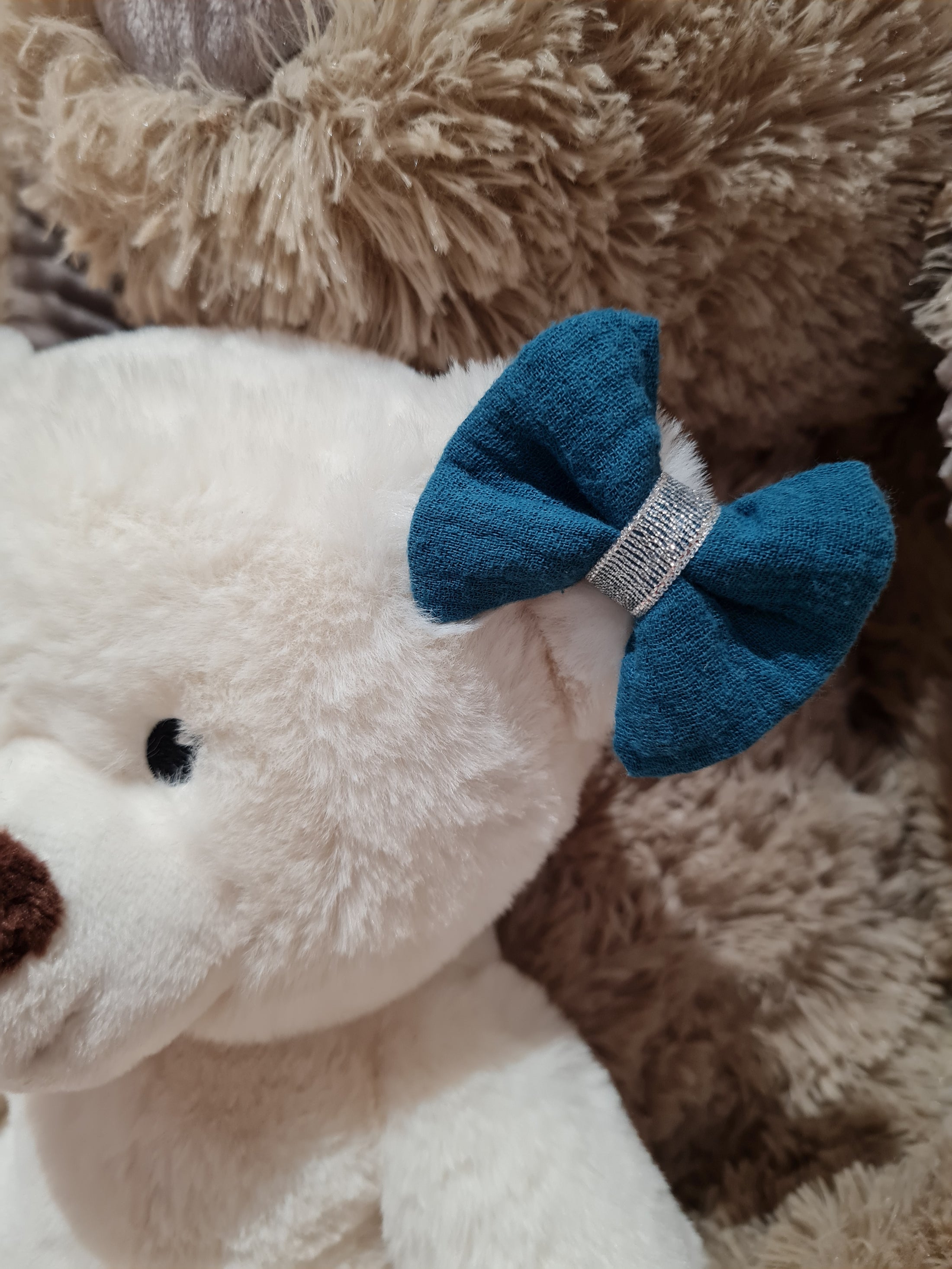 Pince croco Bleu canard/Argenté - Elyse (Édition limitée)