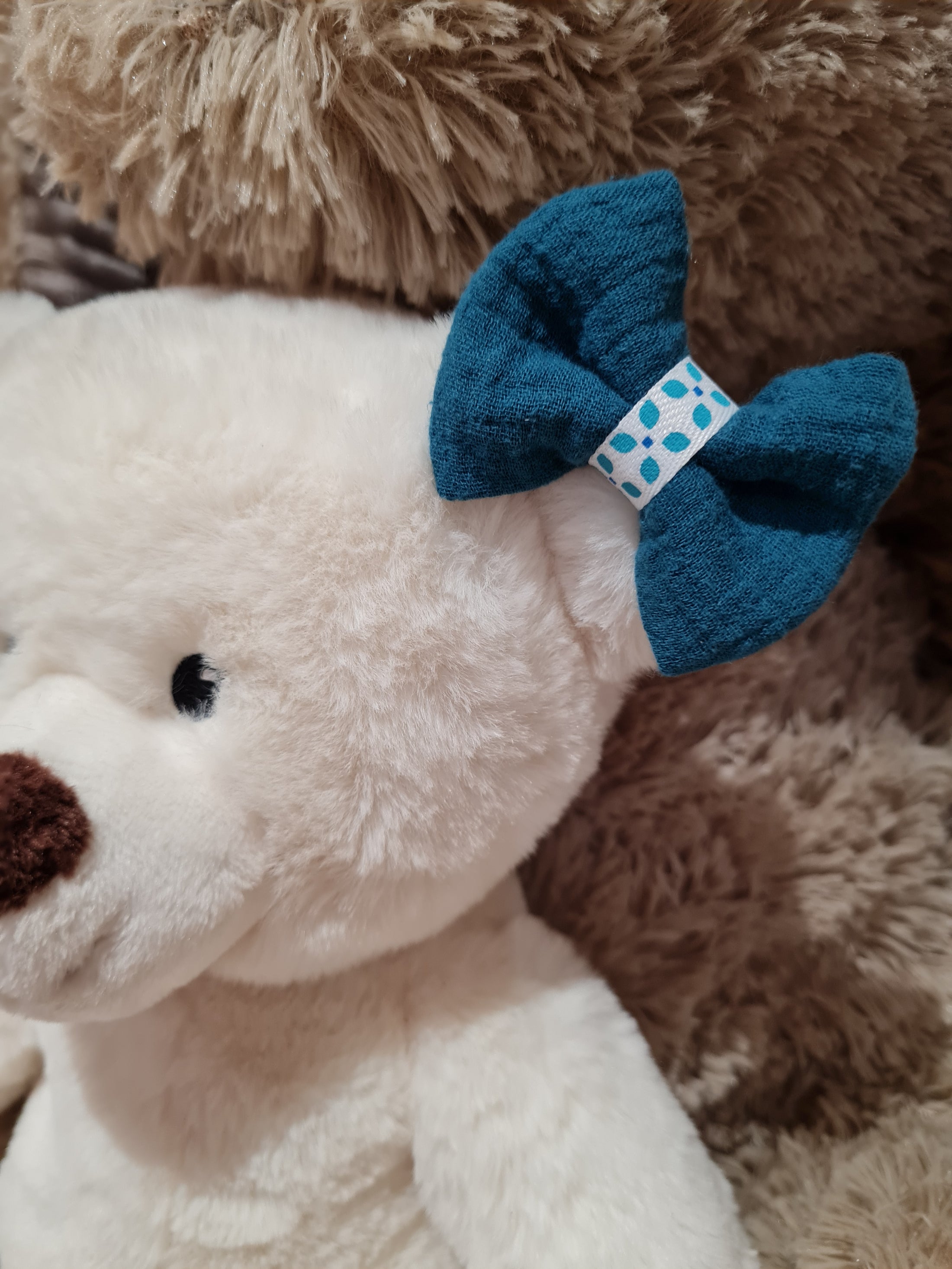 Pince croco Bleu canard/Motif - Elyse (Édition limitée)