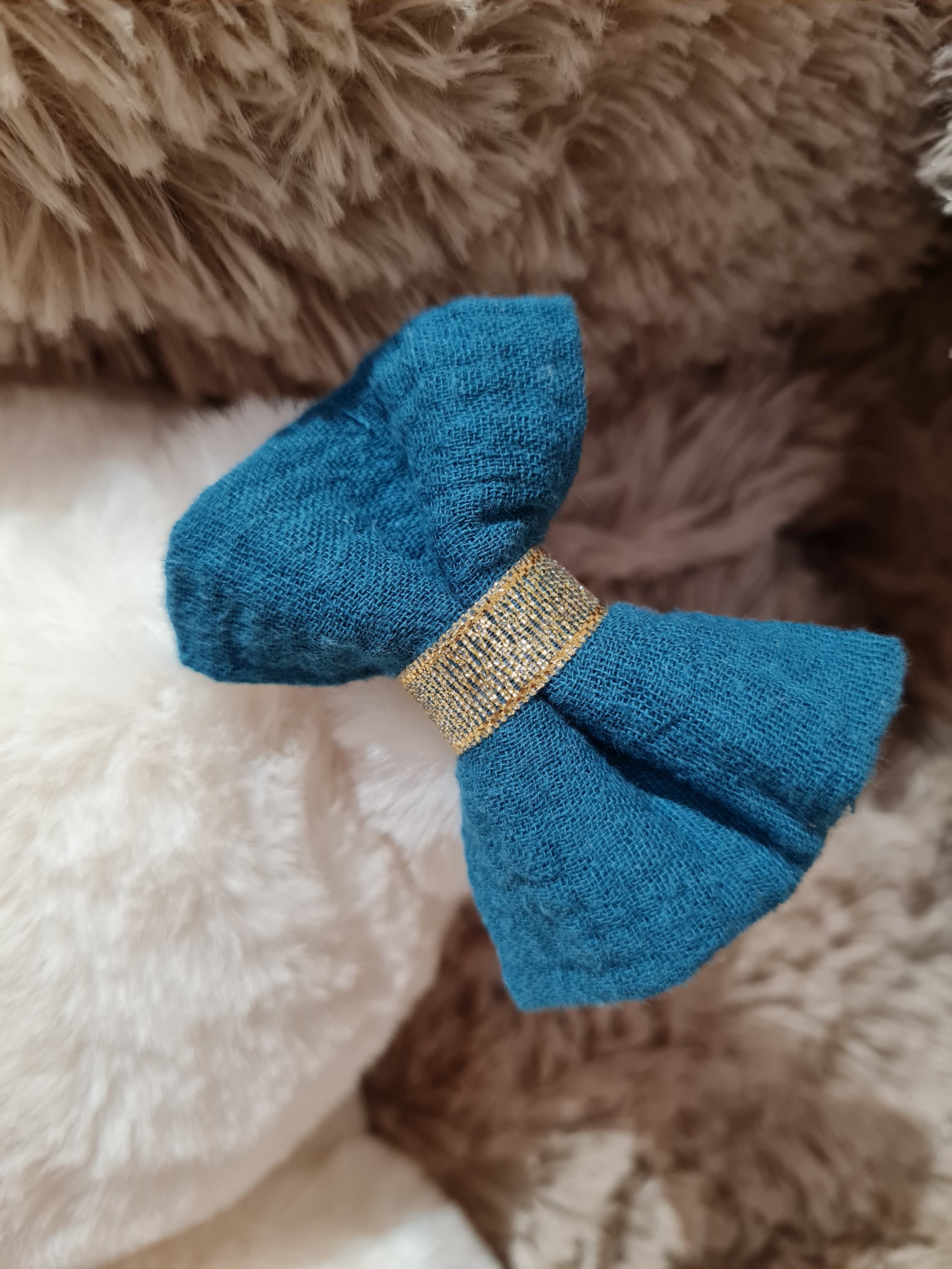 Pince croco Bleu canard/Doré - Elyse (Édition limitée)