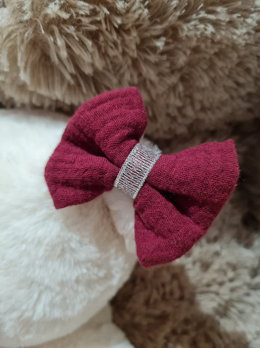 Pince croco Bordeaux/Argenté - Elyse (Édition limitée)