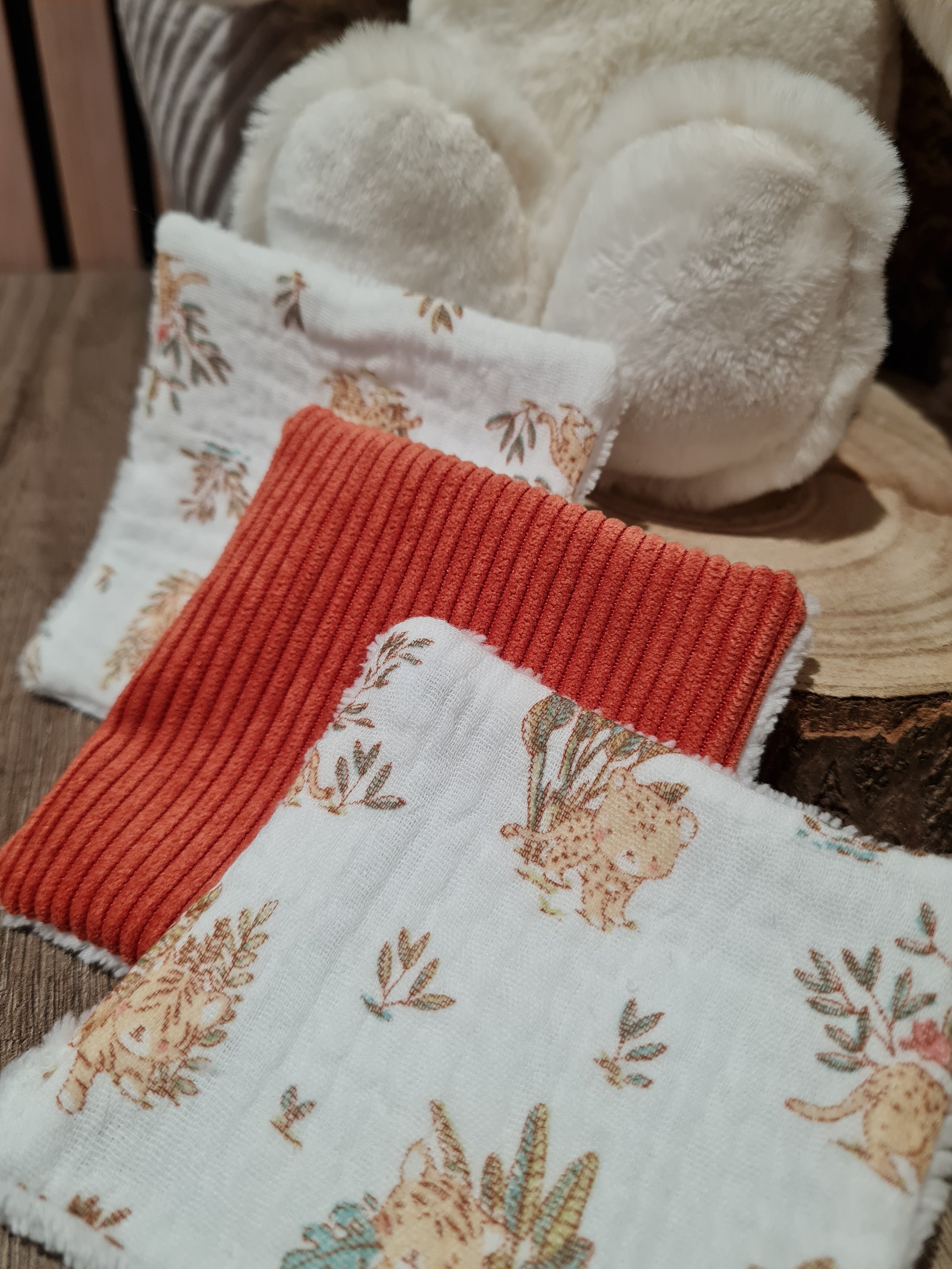 Lot de 3 lingettes lavables Cuivré/Motif - Lyne (Édition limitée)