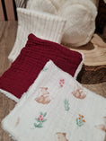 Charger l'image dans la visionneuse de la galerie, Lot de 3 lingettes lavables Bordeaux/Rayé/Motif - Lyne (Édition limitée)
