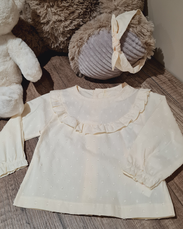 Blouse dentelle avec son petit bandeau - Lila