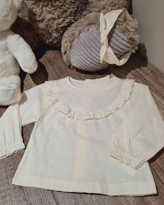 Blouse dentelle avec son petit bandeau - Lila