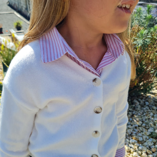 Gilet Cerise Blanc - Léa