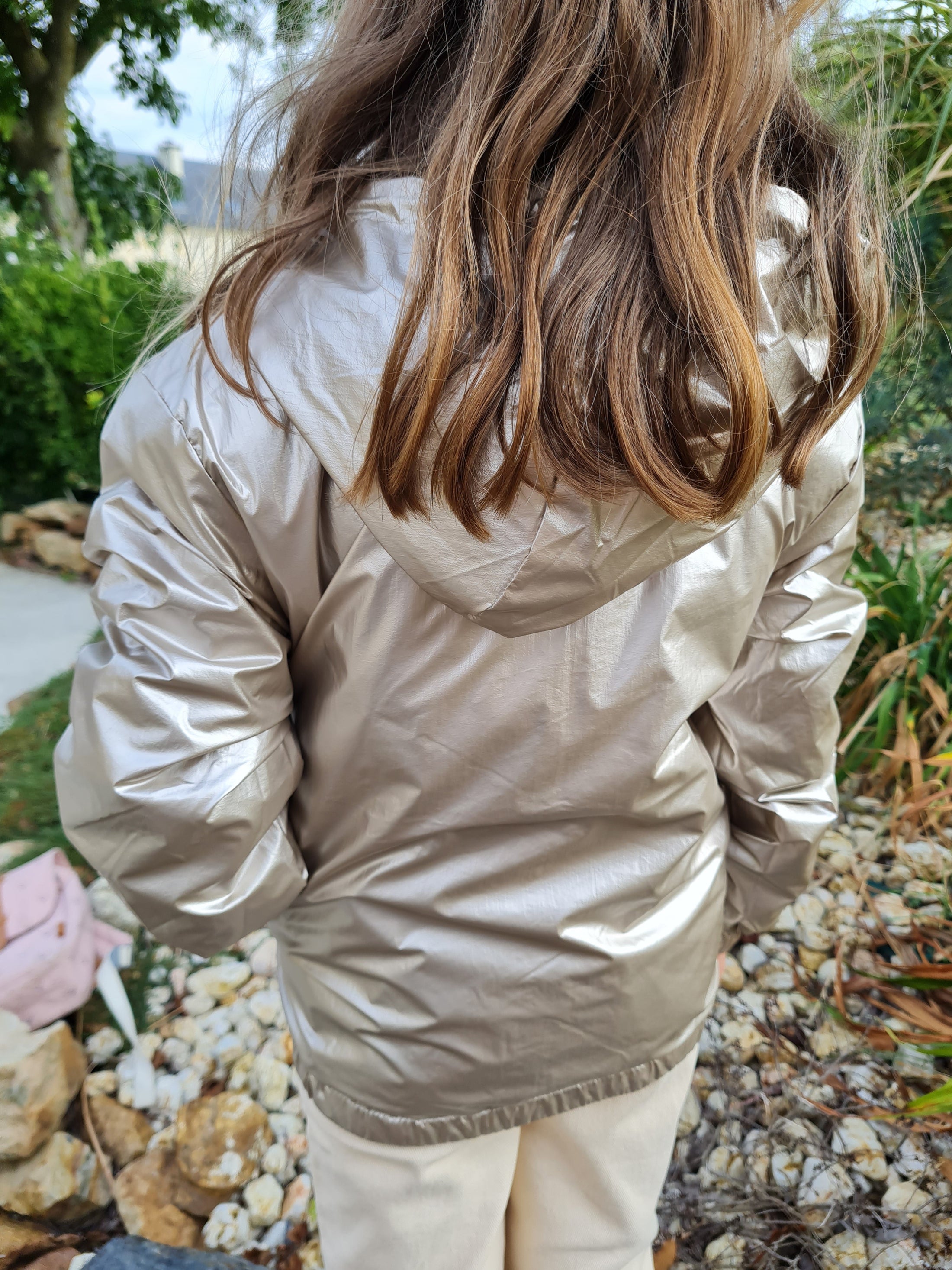 Veste réversible kaki/dorée - Aliénor