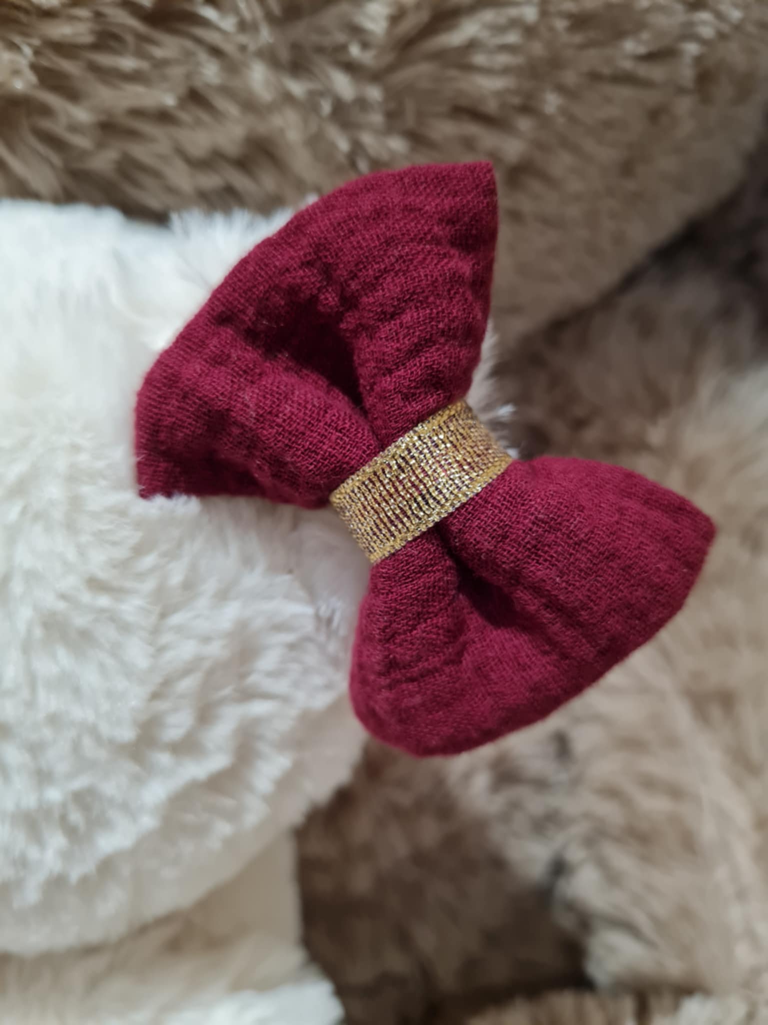 Pince croco Bordeaux/Doré - Elyse (Édition limitée)